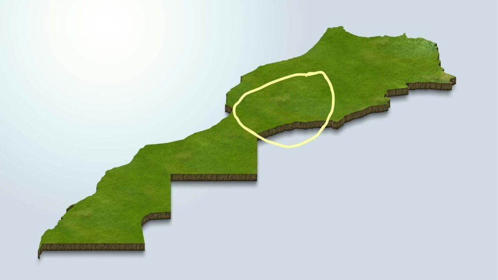 Carte du Maroc montrant Marrakech et le sud du pays, zones hivernales